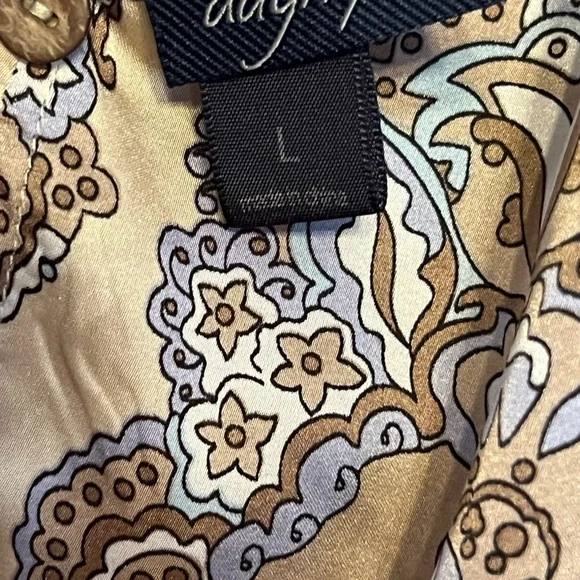 Daytrip Bohemian Paisley Print Dolman Top Large Blue Brown - Picture 5 of 6